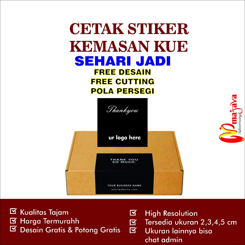 

Cetak Stiker Kemasan Kue Custom | Sehari Jadi | Free Desain & Cutting