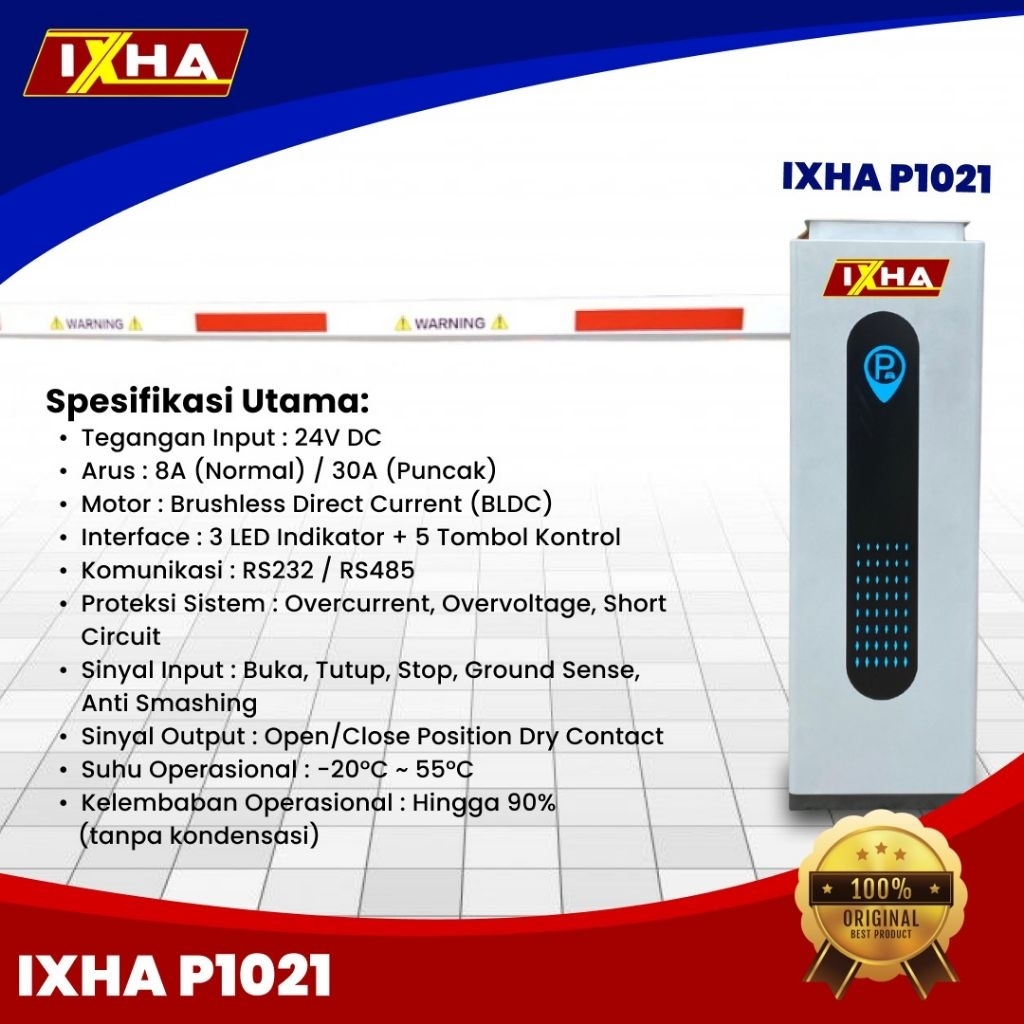 Portal Otomatis Barrier Gate palang Parkir IXHA P1021 DC Brushless LED