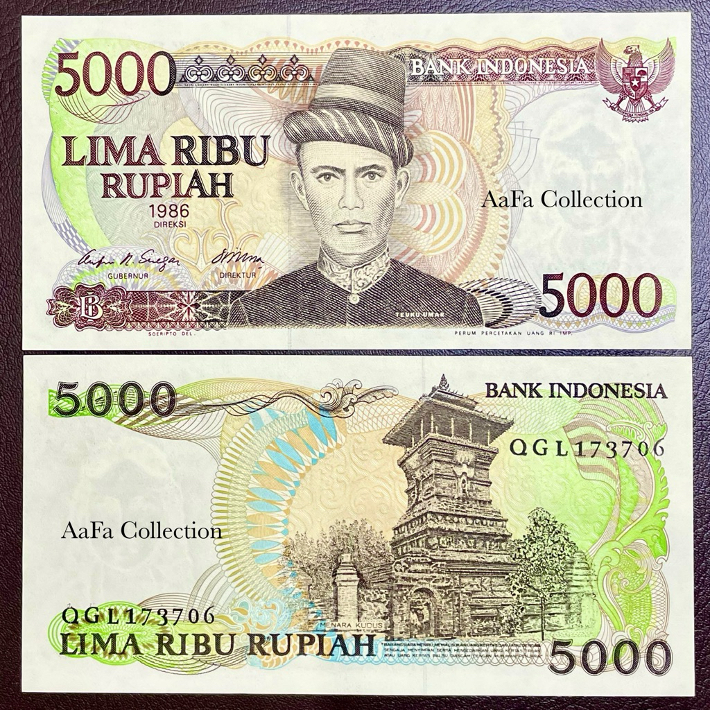 UANG KERTAS KUNO 5 RIBU TEUKU UMAR 1986