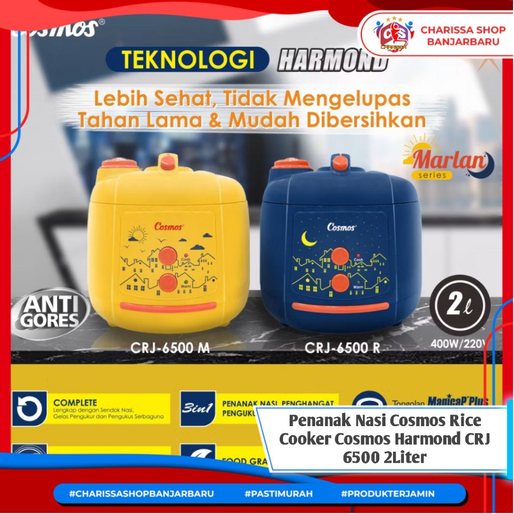 Penanak Nasi Cosmos Rice Cooker Cosmos Harmond CRJ 6500 2Liter