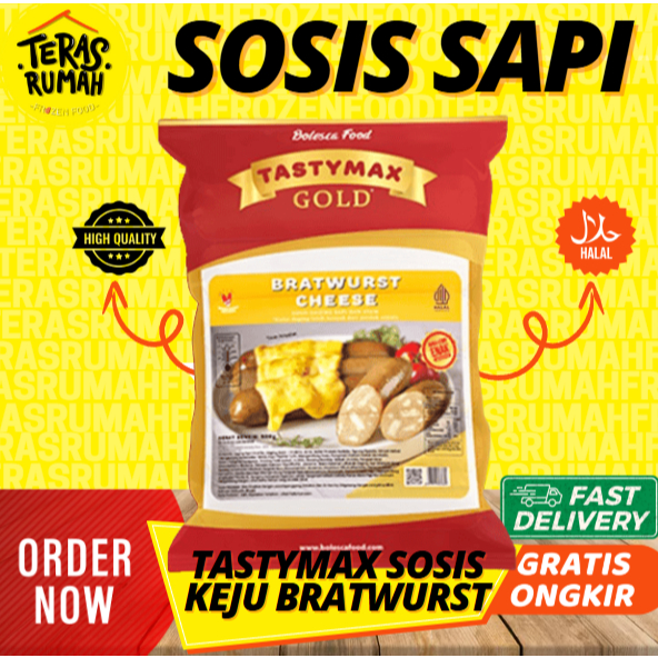 

TASTYMAX SOSIS SAPI KEJU / BRATWURST CHEESE ISI 6 / 500GR