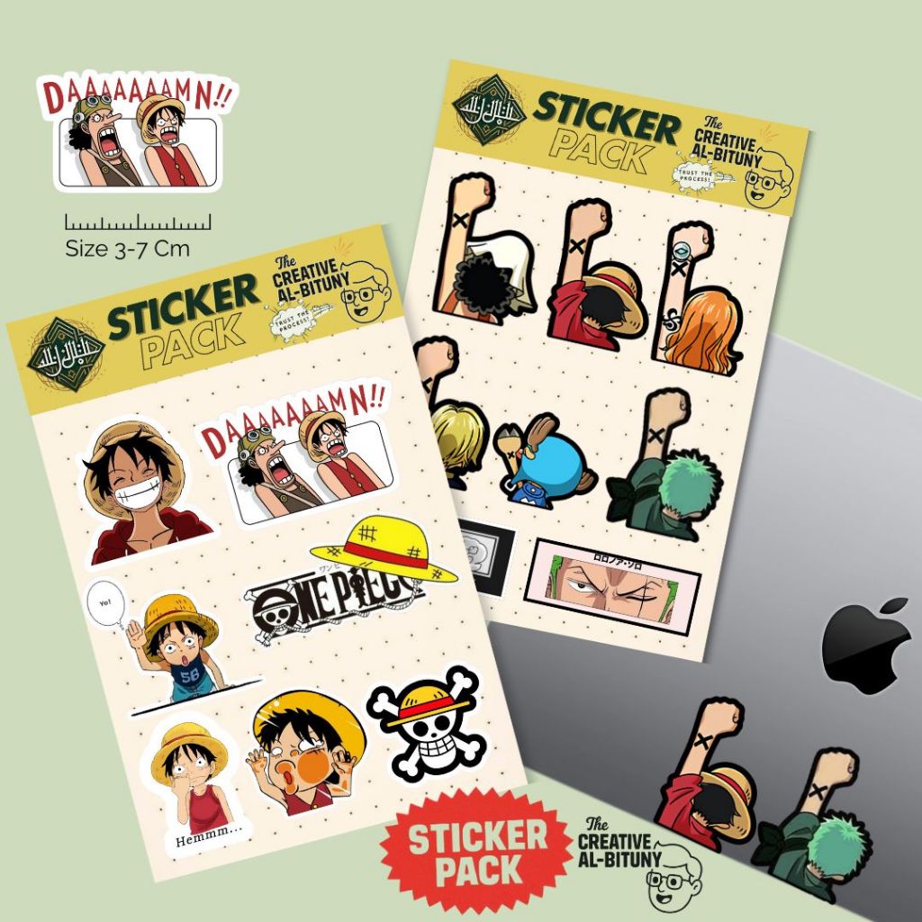 

Sticker Pack One Piece | Stiker Anime Luffy Zoro Sanji Nami | Stiker Manga Kartun Vol 1
