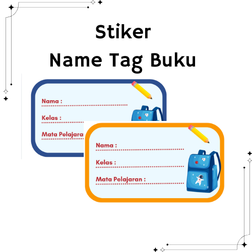 Stiker Name Tag untuk sampul Buku Tulis Stiker Nama Label Nama Buku 21 Pcs