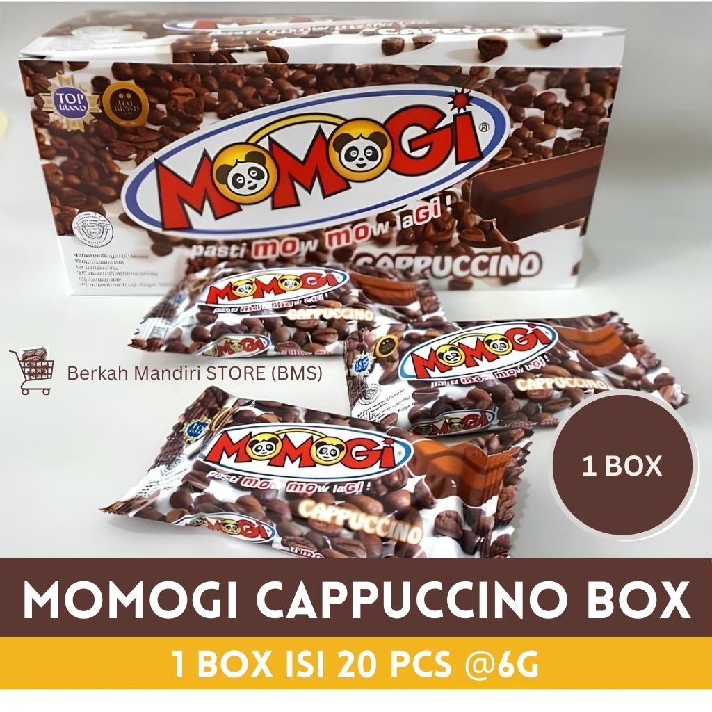 

Momogi Cappuccino Box Isi 20 pcs @6g – Snack Renyah Rasa Kopi Susu