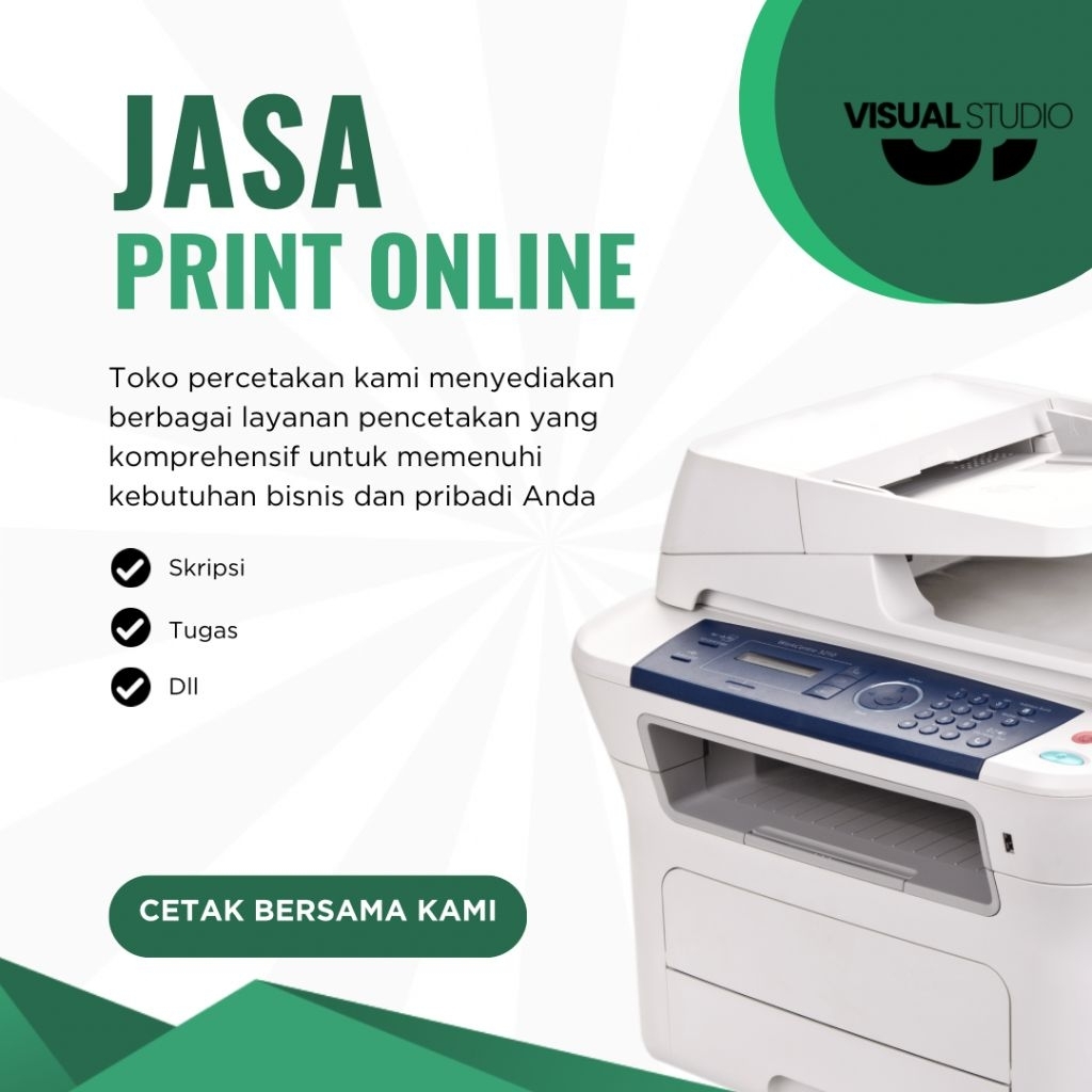 

Jasa Print Dokumen hitam putih | Warna | A4 | F4 | Cetak Buku | Cetak majalah | DLL