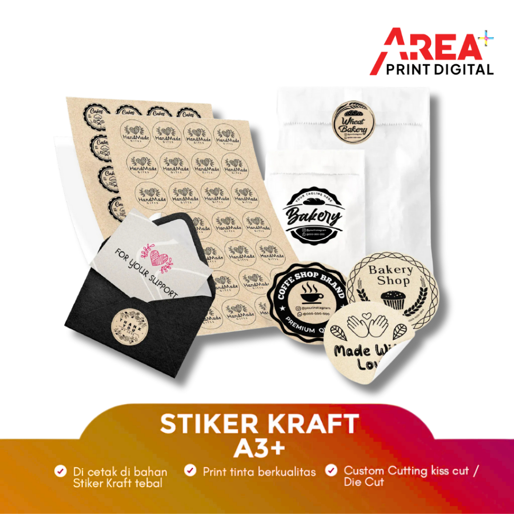 

Custom Sticker Kraft Samson Print and Cut Murah Tahan Lama