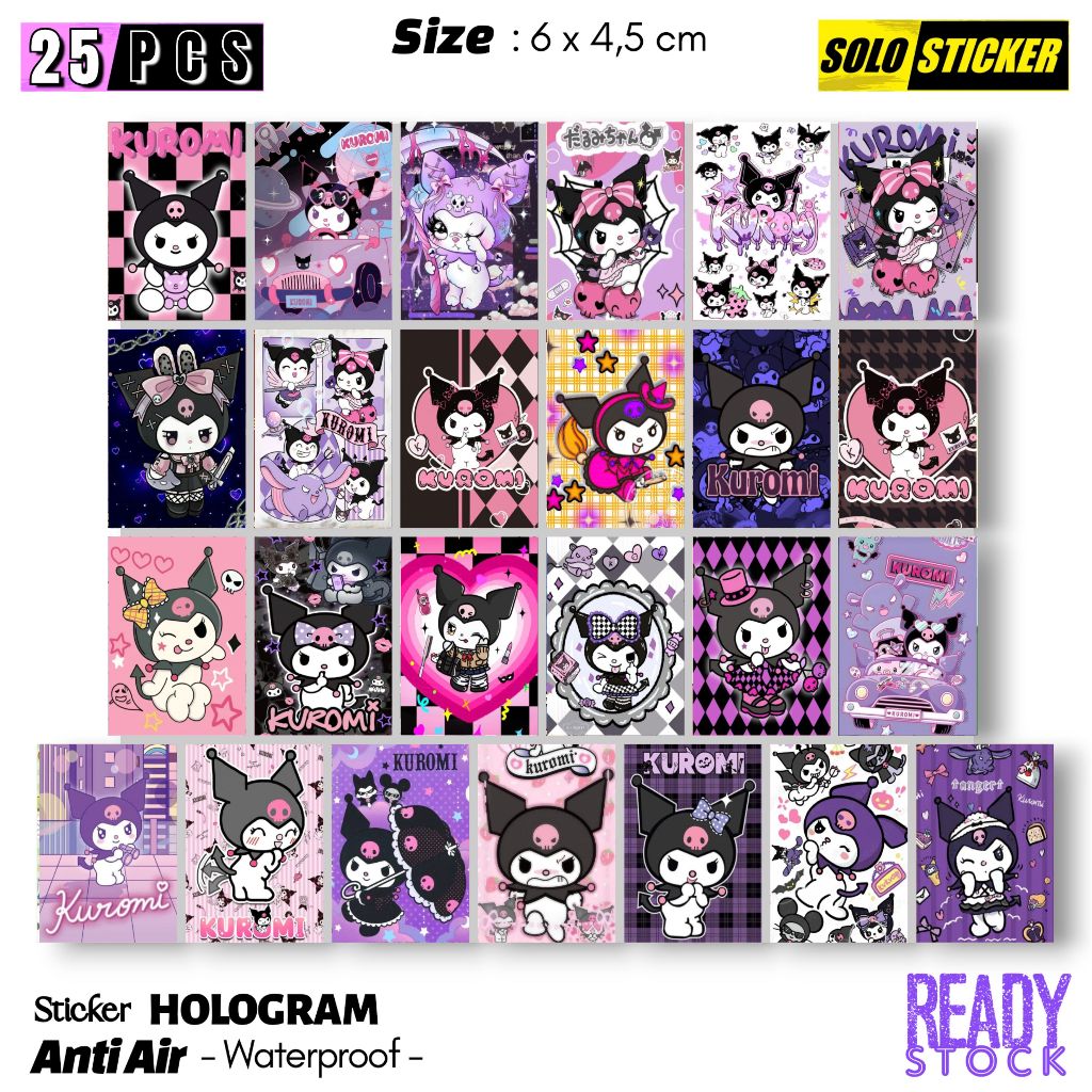 

Sticker Sanrio Kuromi Hologram 25 pcs Sudah Dipotong