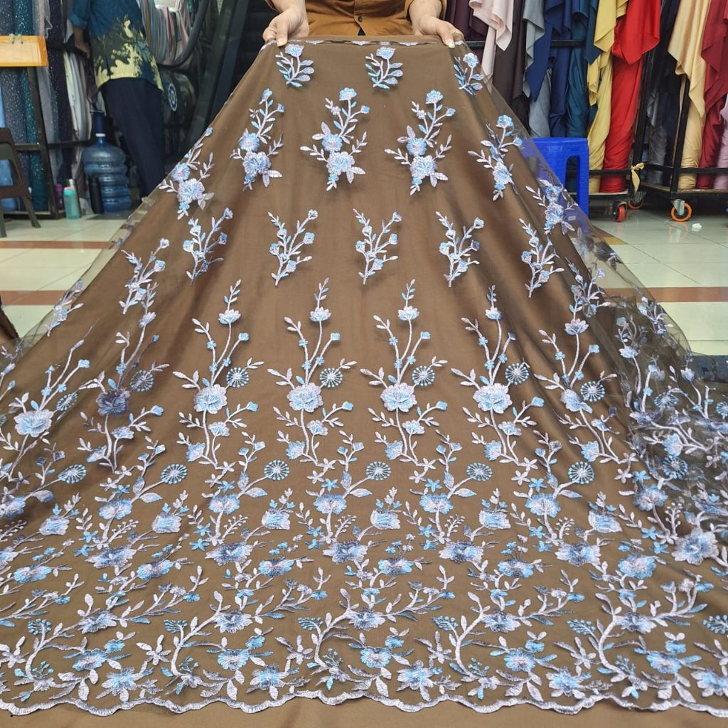 (COD).,, Kain Tile kebaya garden Natalia motif bunga kecil