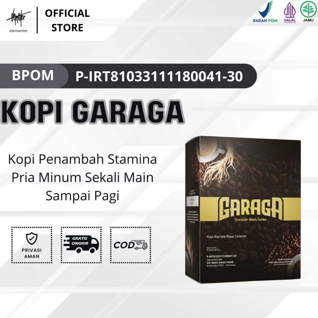 

GARAGA Kopi Sachet Minuman Instan Khusus Pria Dws 1 Box 5 Sachet