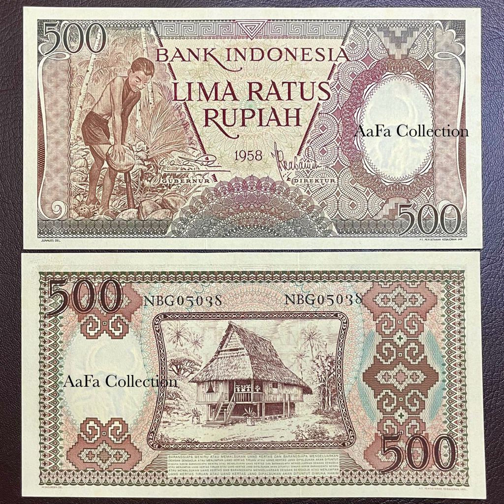 UANG KERTAS KUNO 500 SERI PEKERJA 1958