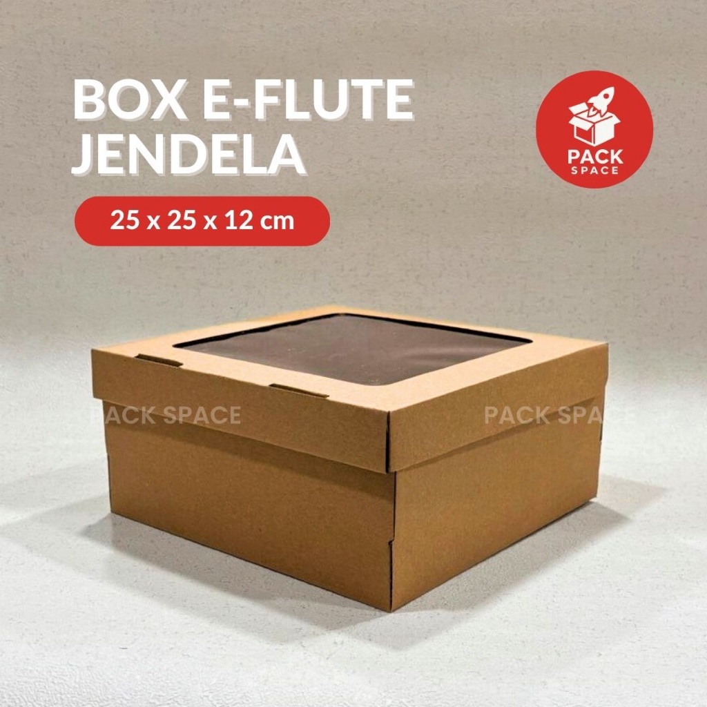 

Box Kardus E-Flute Coklat Untuk Packaging Olshop Sovenir Baju Kotak Kado Hampers Cake 25x25x12 CM