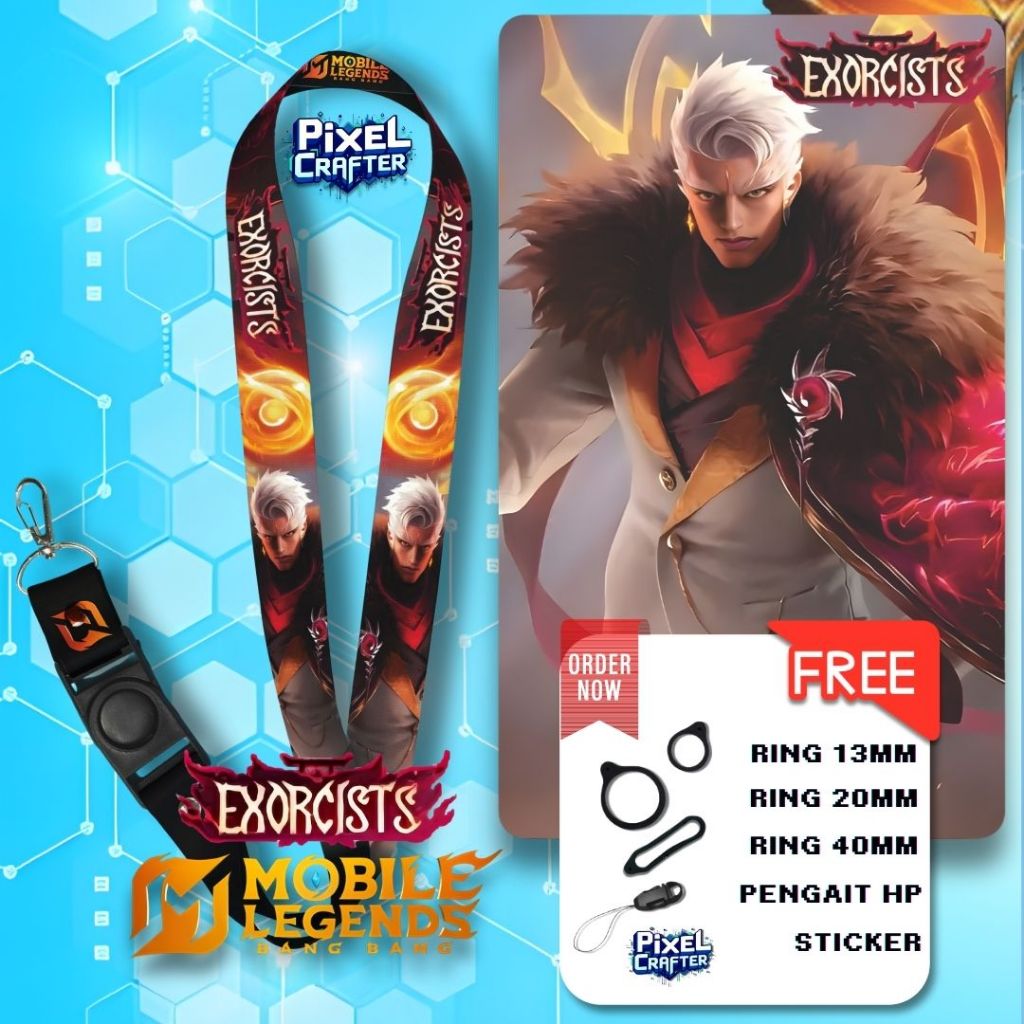 

LANYARD MLBB YU ZHONG EXORCISTS | GANTUNGAN HP | GANTUNGAN KUNCI | GANTUNGAN ID CARD
