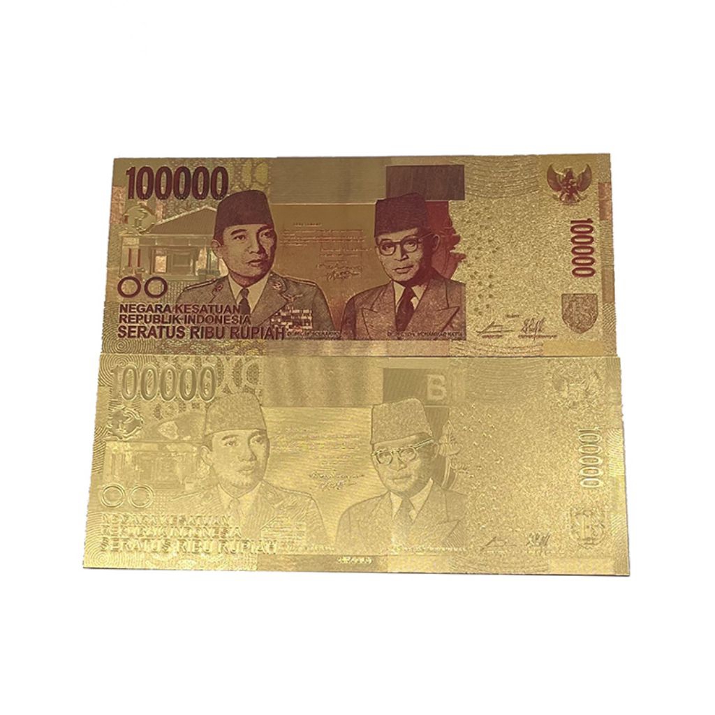 Koleksi Uang Gold Foil Edisi Khusus 100000 Ribu Soekarno