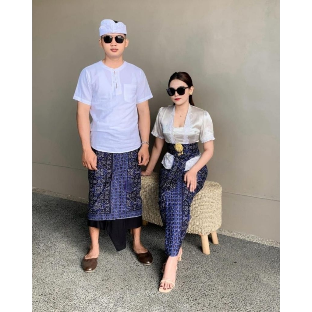 Set couple batik indigo (Kamen +slendang+saput)