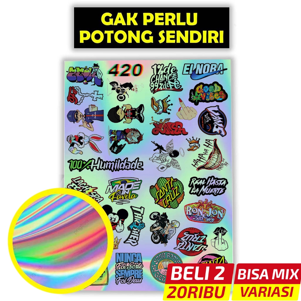 

Stiker Hologram Pack Hypebeast Aesthetic | Vinyl Hologram Waterproof | Hypebeast Hologram 02