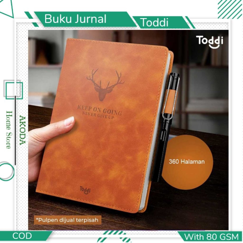 

Toddi Buku Jurnal Hardcover Notebook Diary 80 GSM 360 Halaman Grid - CW-5025