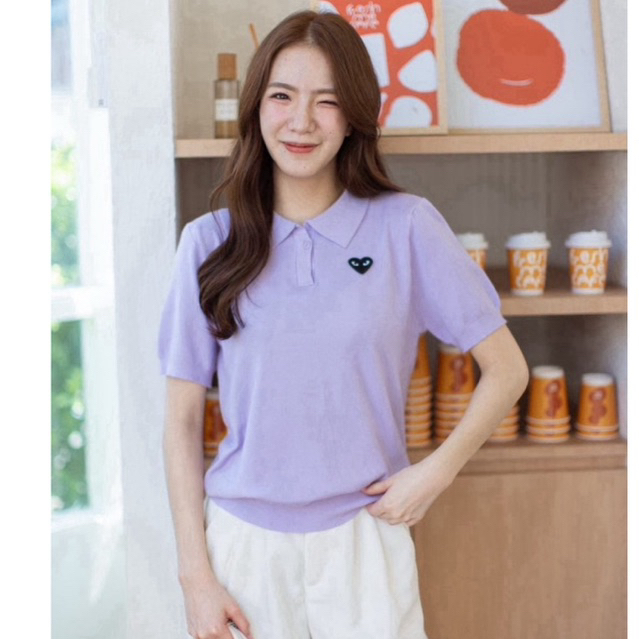 GIANTS PLAY CDG COLLAR PATCH KNIT TOP ATASAN KERAH RAJUT LEMBUT BKK READY