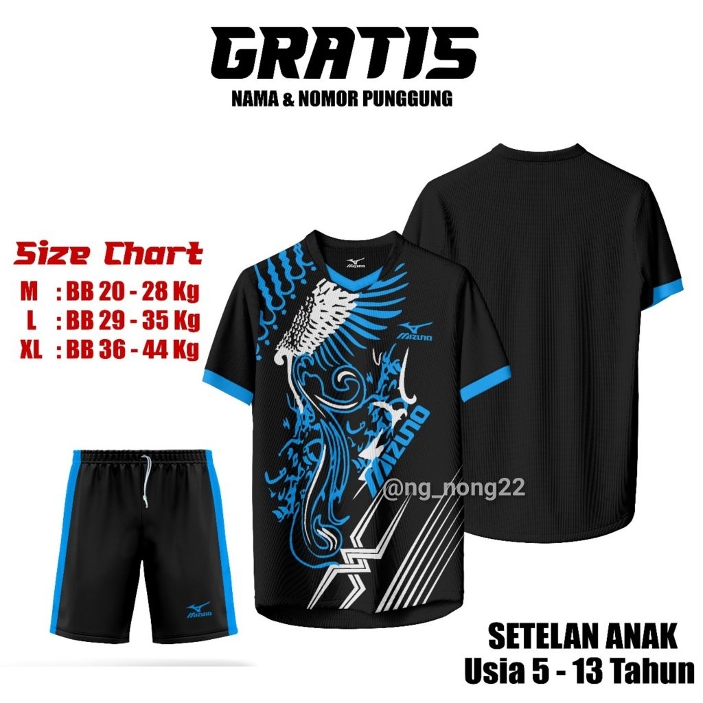 Baju Custom Nama Nomor Bola Futsal Anak Anak
