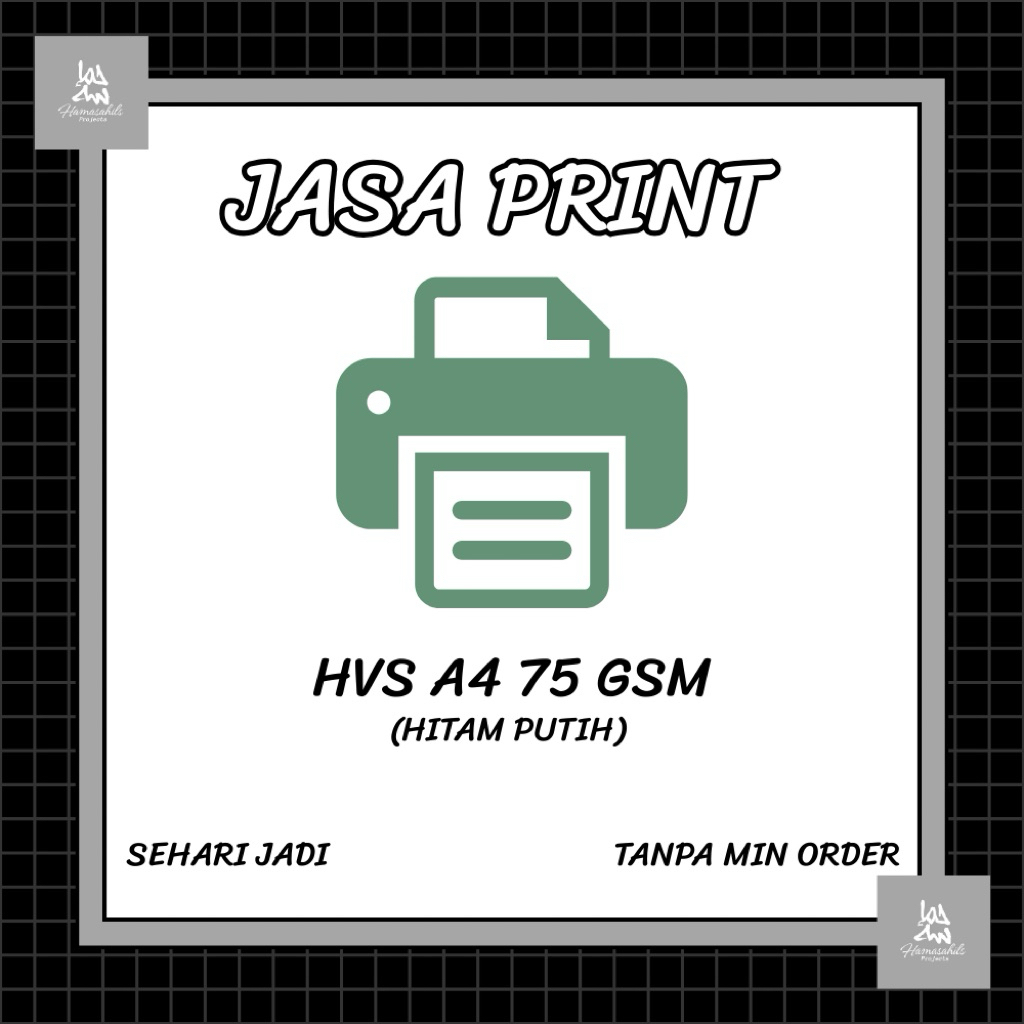 

Jasa Print/Cetak HVS A4 75 gsm (Hitam)
