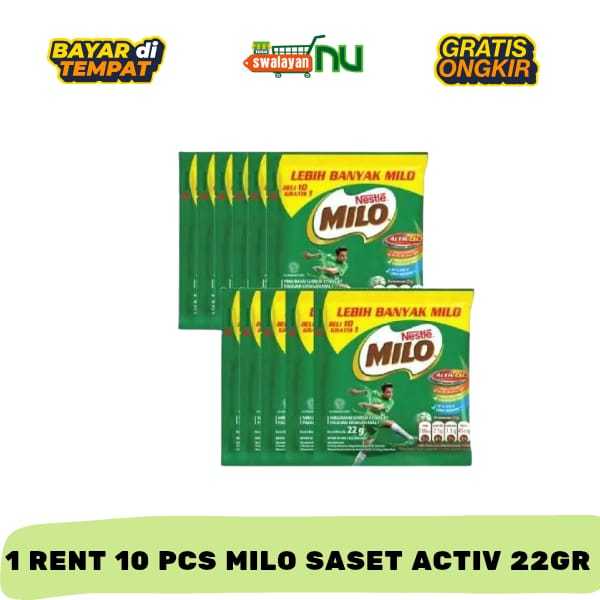 

Milo Saset Active Go 22gr 1 Renteng isi 10 Pcs - Minuman bubuk coklat