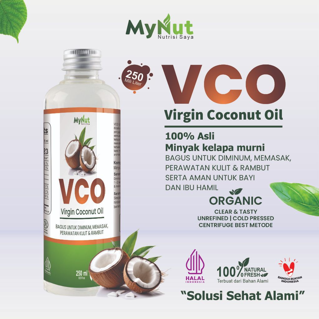 

NATURE ORGANIC VCO VIRGIN COCONUT OIL 250 ML | MINYAK KELAPA MURNI ORIGINAL