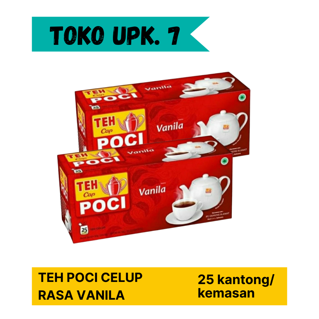 

TEH HITAM CAP POCI RASA VANILA 25 KANTONG CELUP