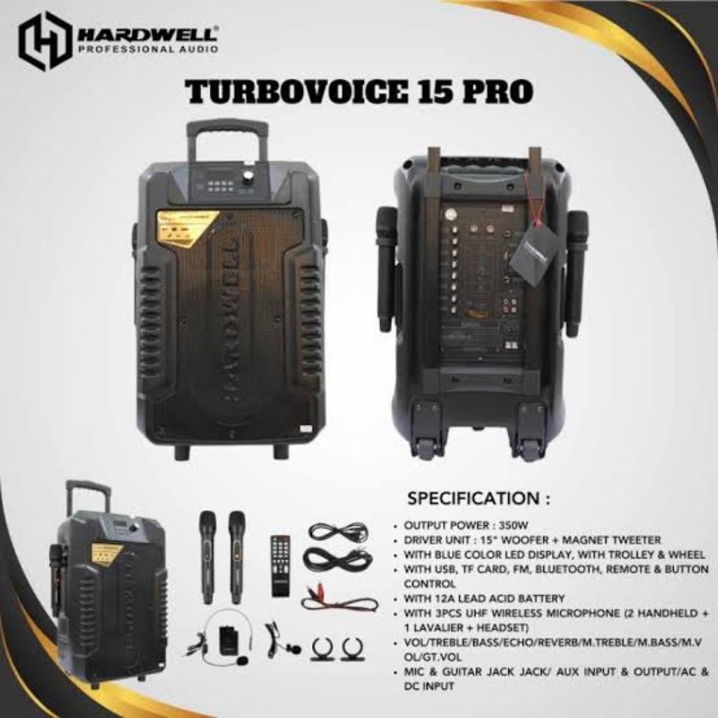 speaker wireless portable hardwell(TURBOVOICE 15PRO/SPEAKER TURBOVOICE 15PRO)