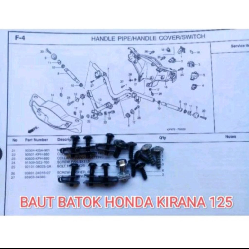 Baud Baut Batok Honda Kirana 125