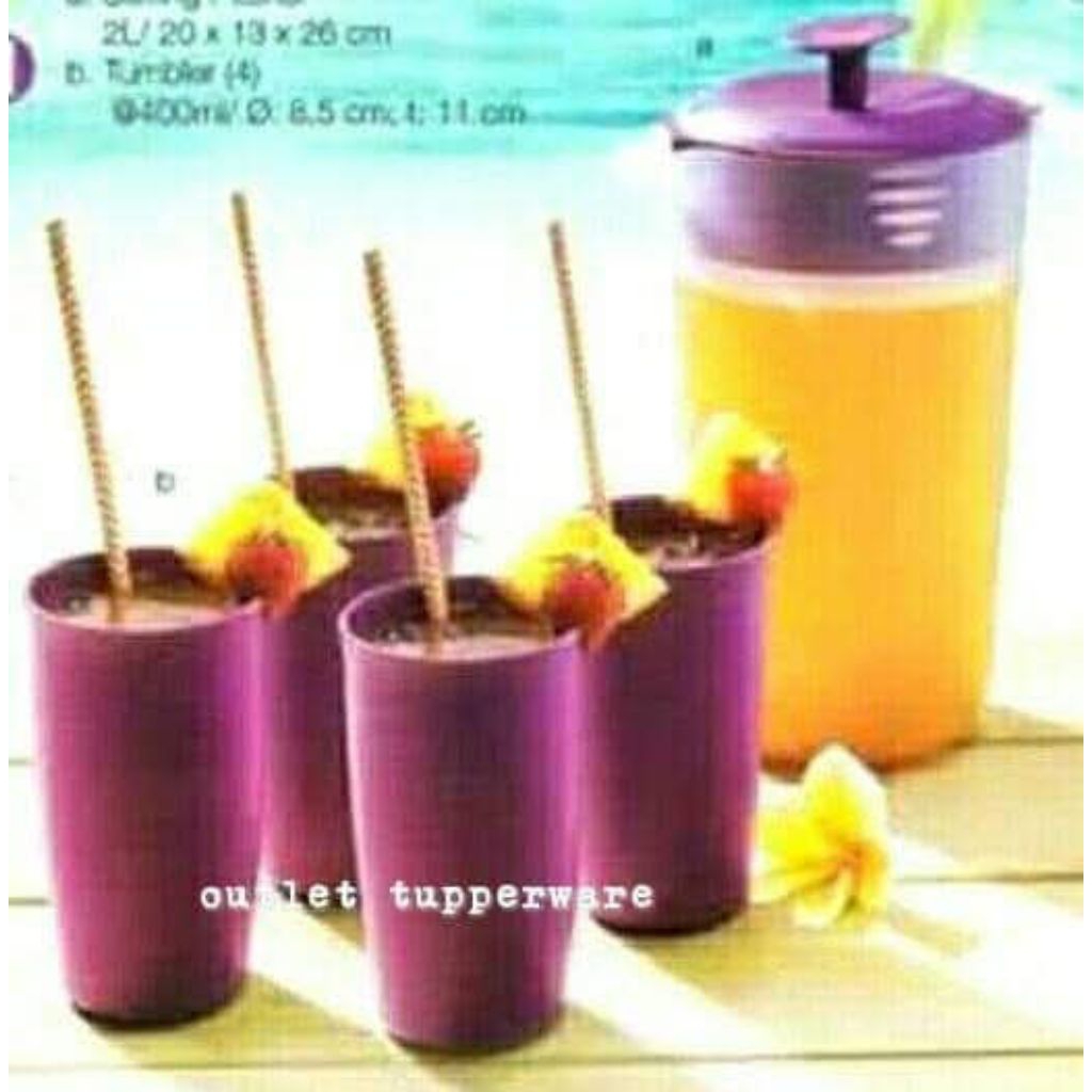teko  2 liter dan gelas  ungu tupperware (4)