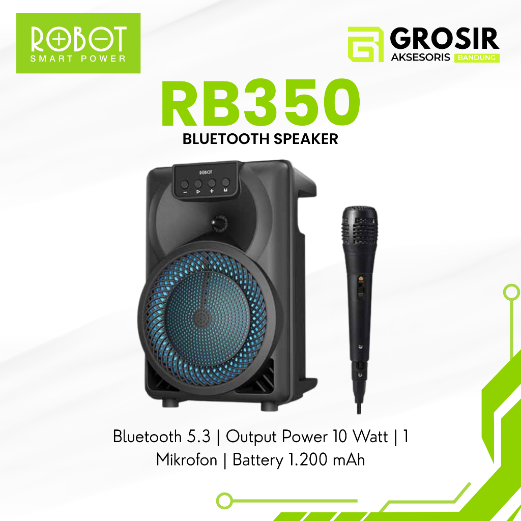 SPEAKER BLUETOOTH PLUS MIC MICROPHONE KARAOKE ROBOT RB350 / Speaker
