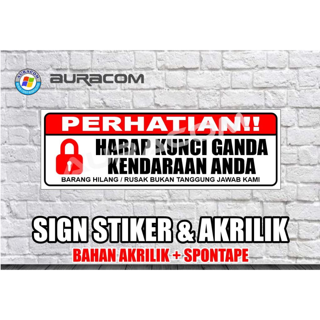 

AKIRLIK & STIKER VINYL Harap Kunci Ganda Kendaraan Anda ( D 41 )