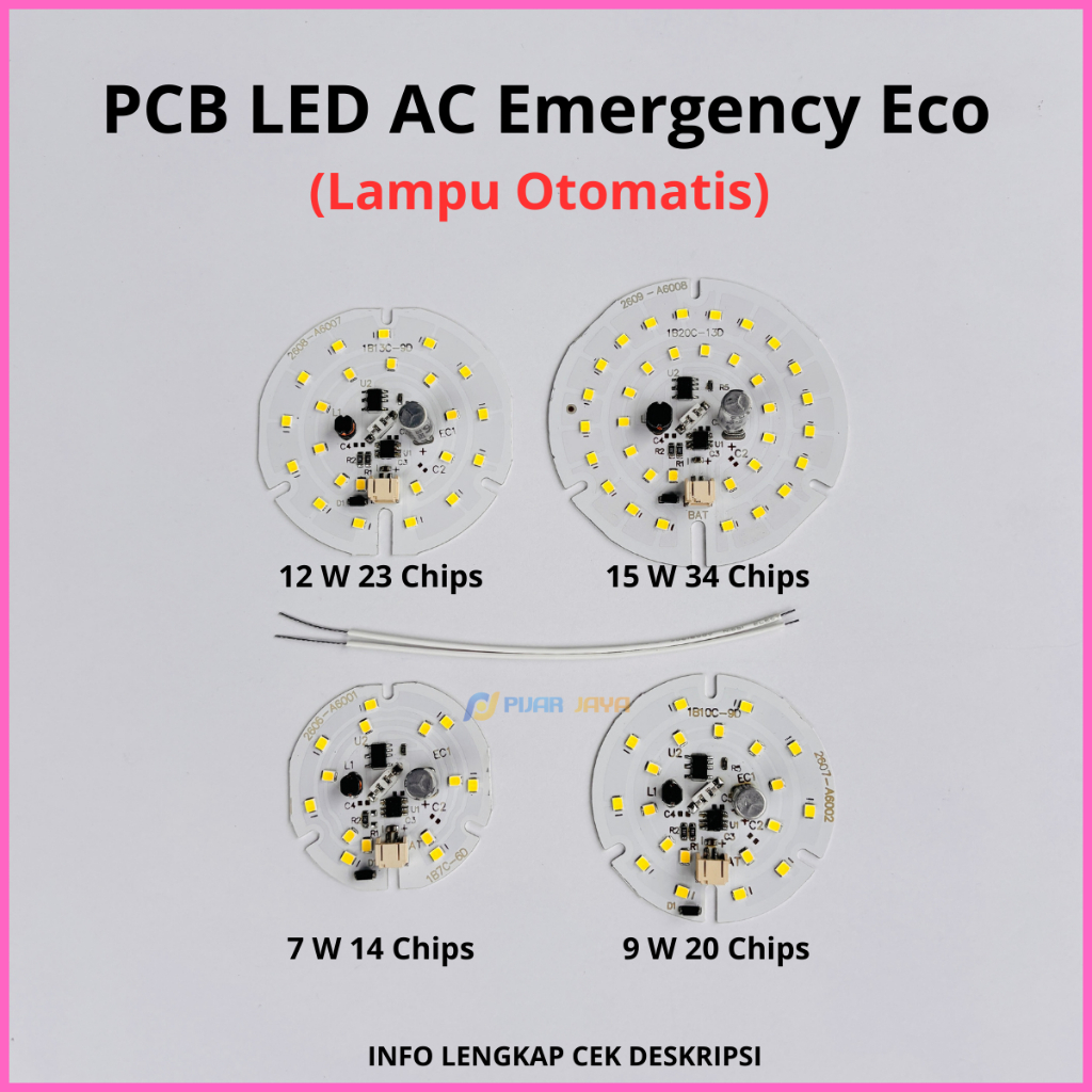 PCB LED AC Emergency Eco 7 9 12 15 Watt Mesin Lampu Otomatis Lampu LED Magic AC DC
