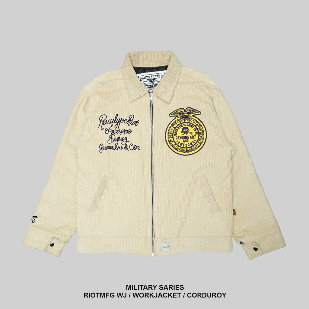 100% Original - Rawtype Riot - Work Jacket - Riotmfg Cream
