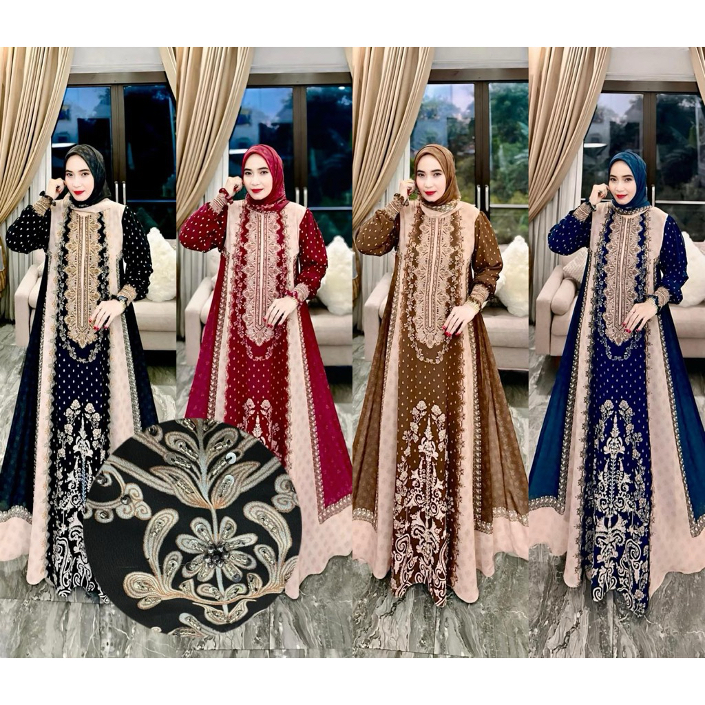 MUFIDAH SERIES Original brand / COD / Gamis mewah terbaru (PO SABAR)