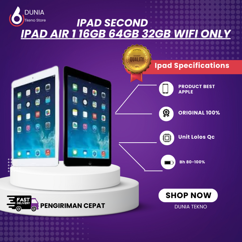 Ipad Air 1 16GB 32GB 64GB 128GB Wifi Only Second TERMURAH JAMINAN ORIGINAL APPLE