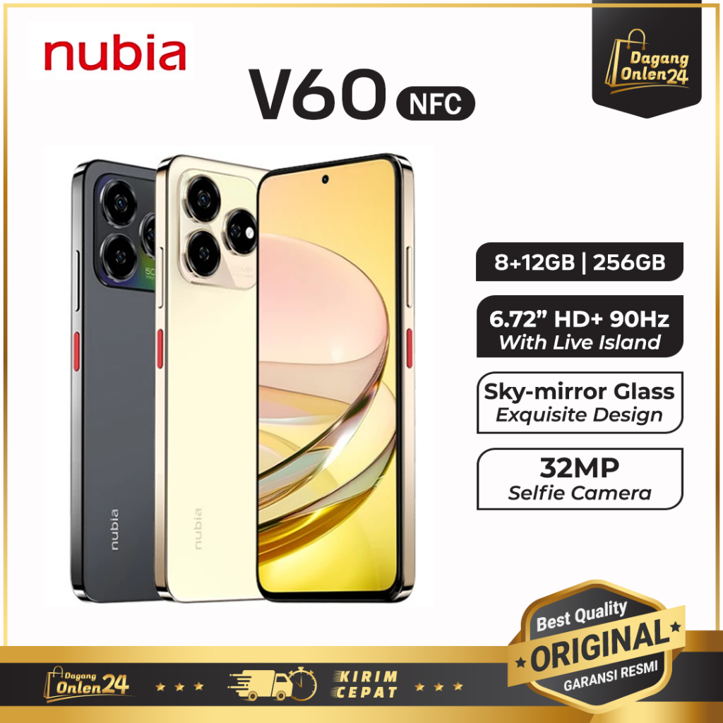 Nubia V60 8+12GB/256GB HP Murah Cuci Gudang 2025 Asli Ori HP Murah Original 100% 1 Jutaan