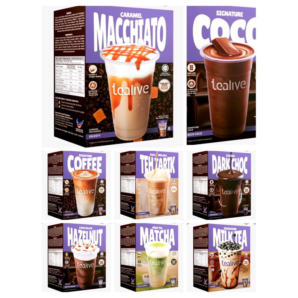 

TEALIVE MINUMAM VIRAL MALAY COCO/MATCHA/HAZEL/MILKTEA/COFFE 1BOX