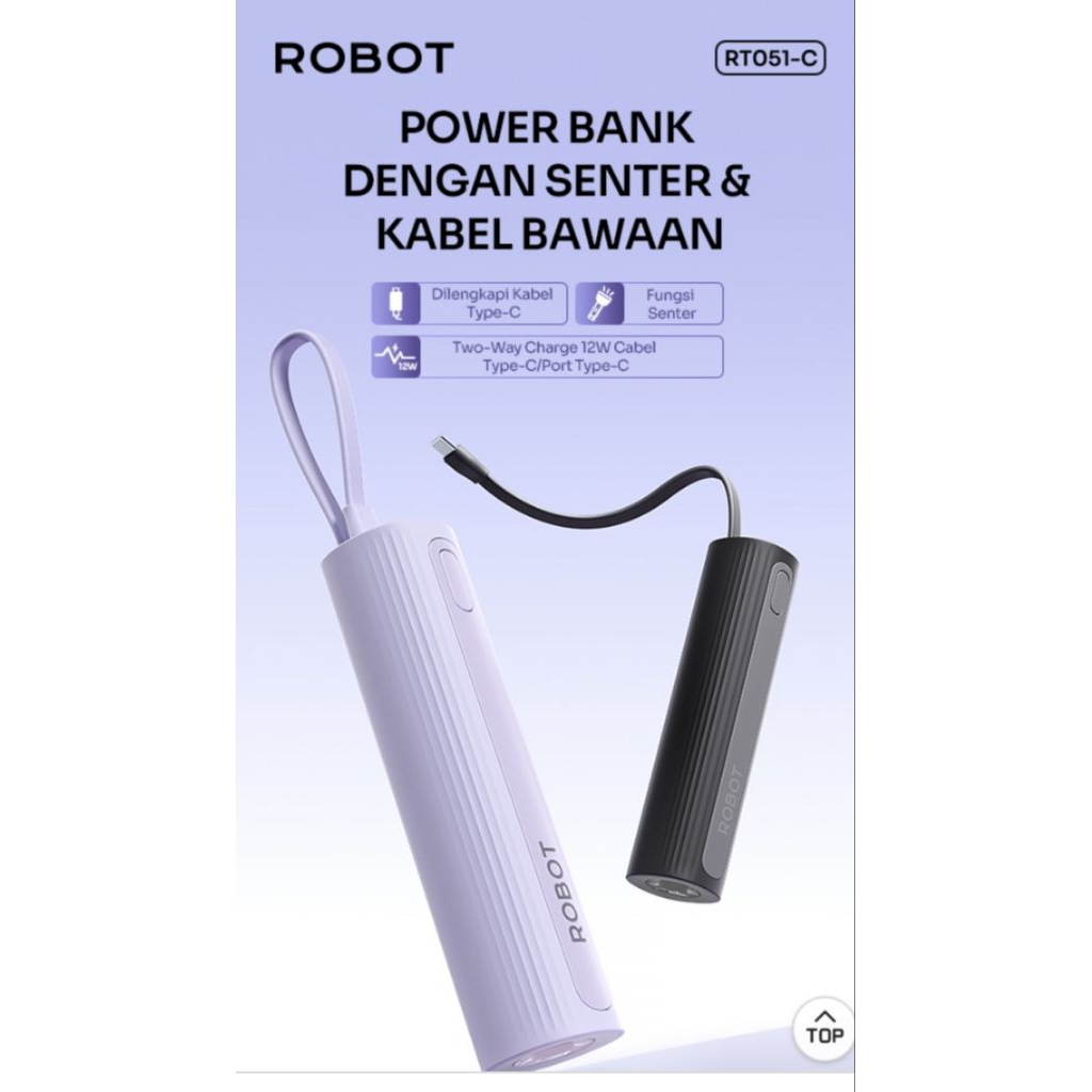 Powerbank Mini Robot 5000mah Original