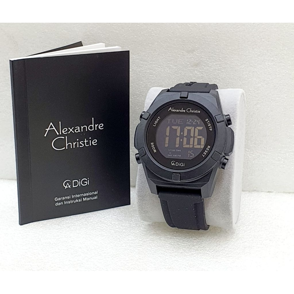 Jam Tangan Pria Alexandre Christie 9371 Digi Original Digital Watch Sporty Waterproof Hitam