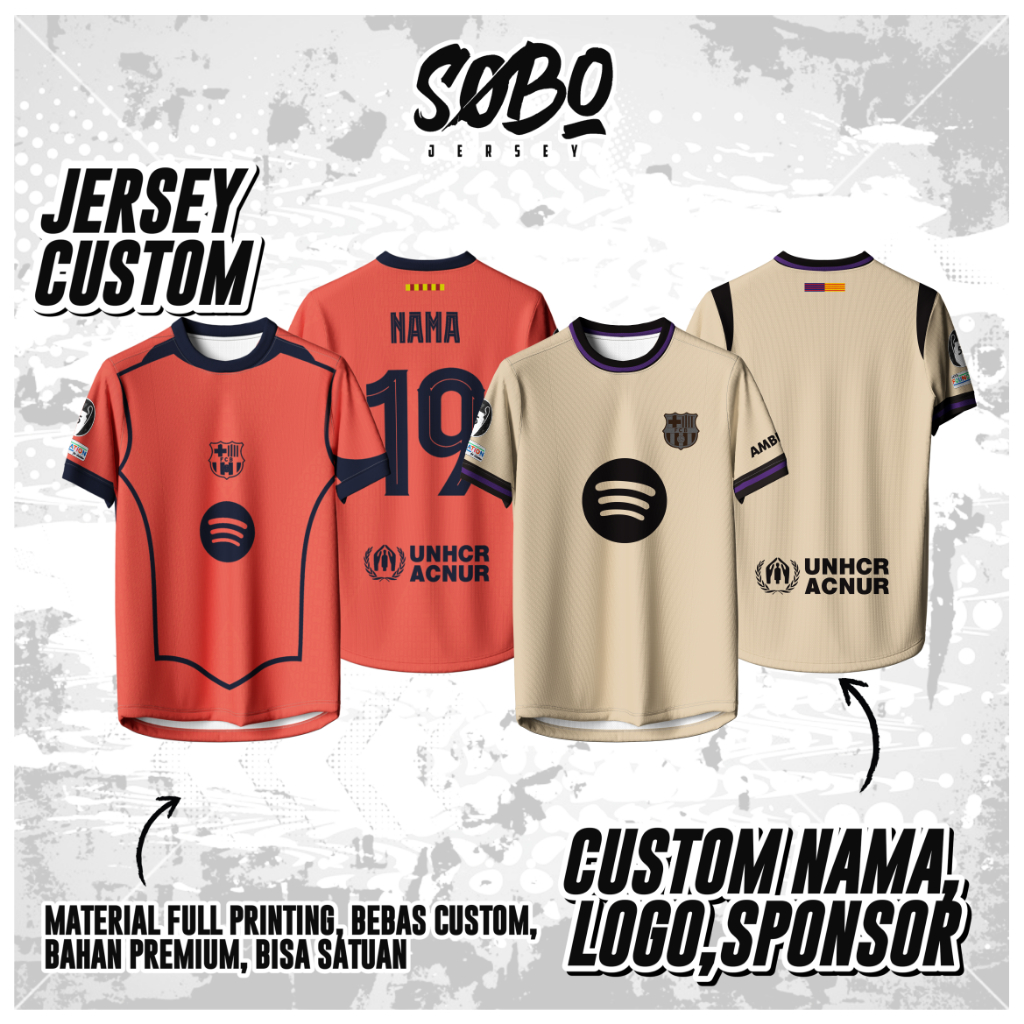 Jersey Barcelona Fantasy / Jersey Barcelona / Kaos Barcelona / Jersey Bola / Jersey Vintage