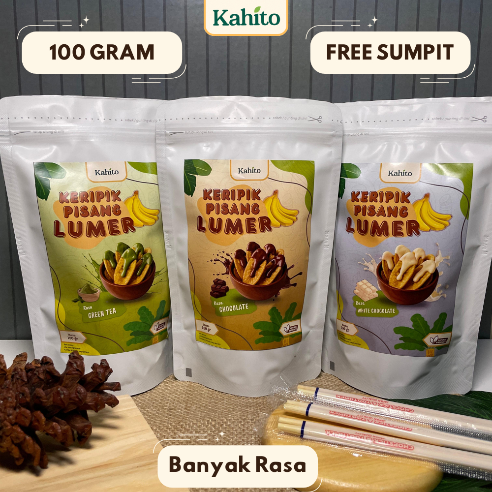 

Kahito - Keripik Pisang Coklat Lumer BANYAK RASA 100gr Premium Renyah & Berkualitas Free Sumpit