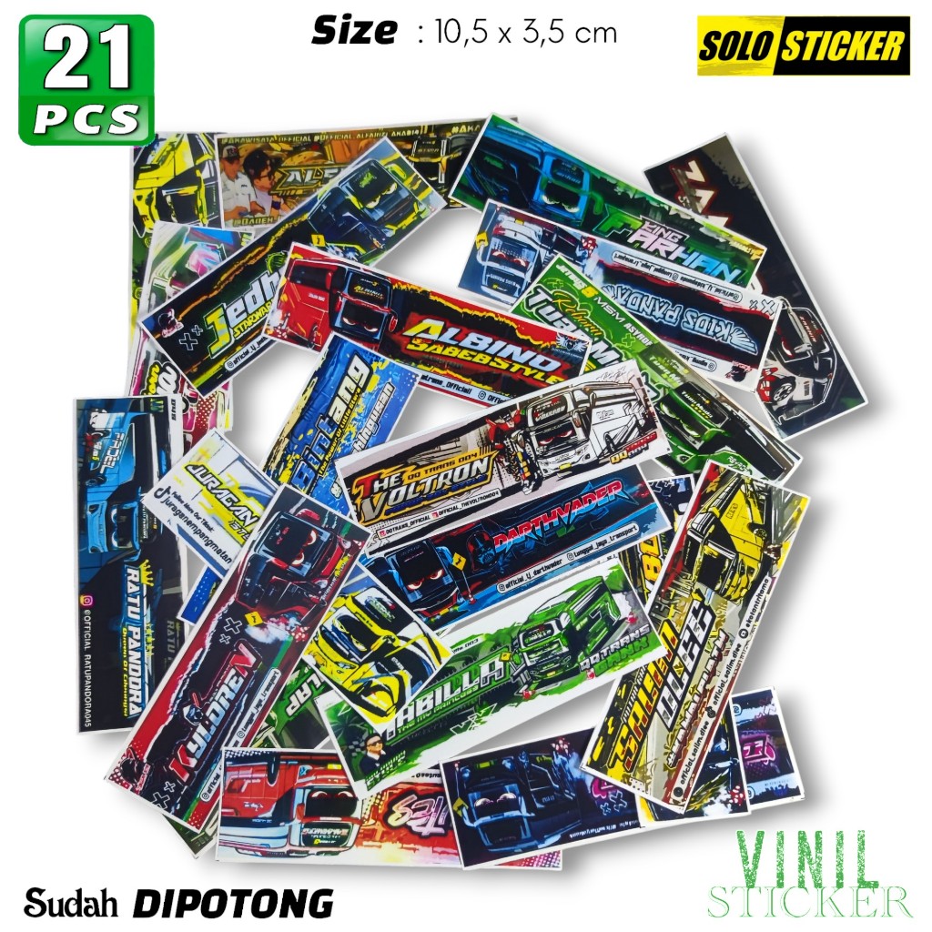 

Stiker Bus Panjang Vinil Isi 21 pcs Waterproof Sticker Laptop Paper Stationery Tumbler HP Diary