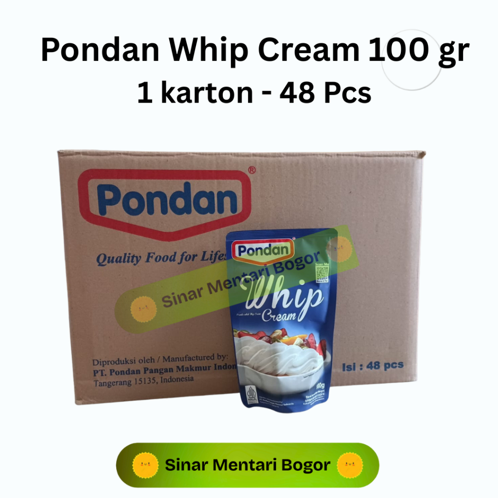 

Pondan Whip Cream 100 gr - 1 KARTON (48x100gr)