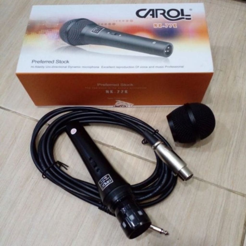 MIC CABEL CAROL NK-77K MICROPHONE DYNAMIC CAROL NK 77 K PLUS KABEL