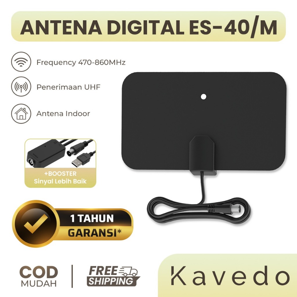 Antena Digital Elston Type ES-40/ES-40M Adaptor USB High Signal Indoor Antena Kupu-Kupu Indoor