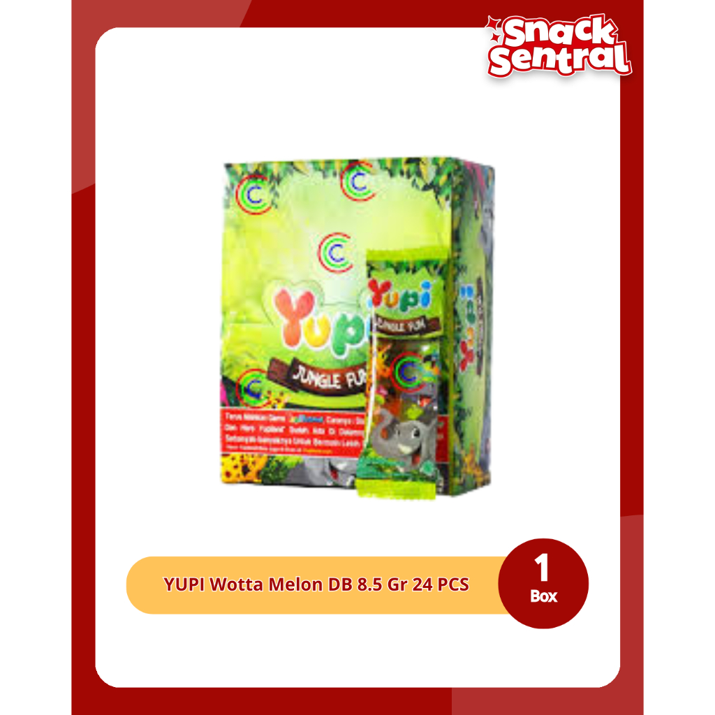 

YUPI Wotta Melon DB 8.5g Permen Jelly Rasa Semangka Segar 1 Box Isi 24 PCS