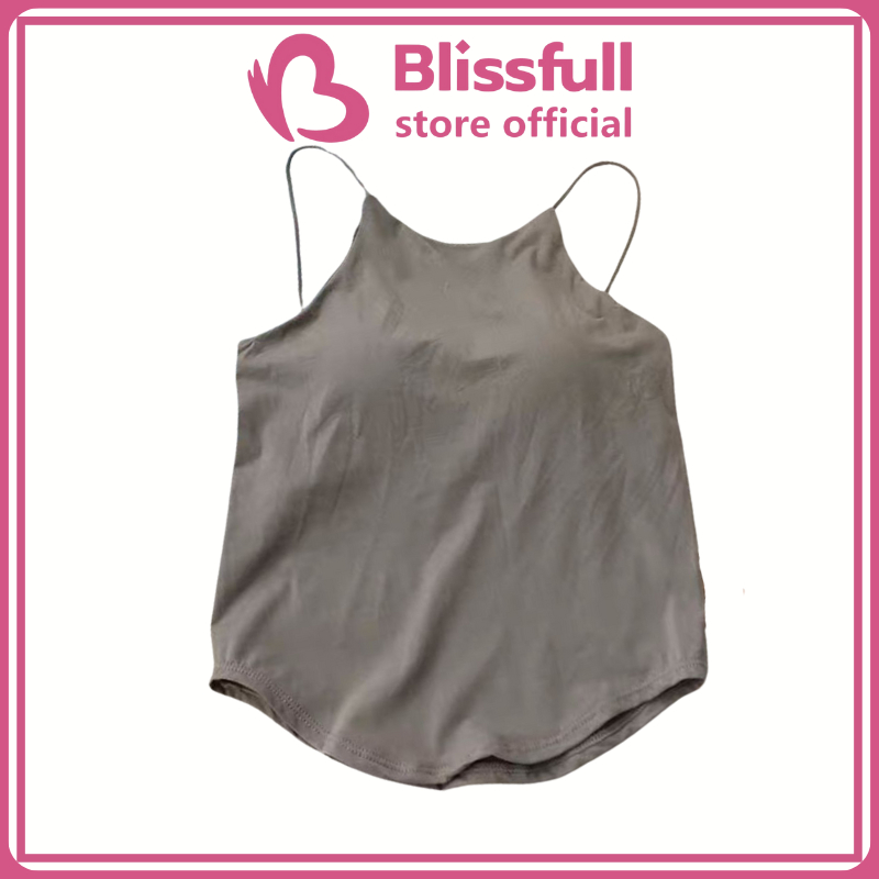 Blissfull - Tanktop Wanita Tali Kecil Elastis Tanpa Kawat With Bra Cup