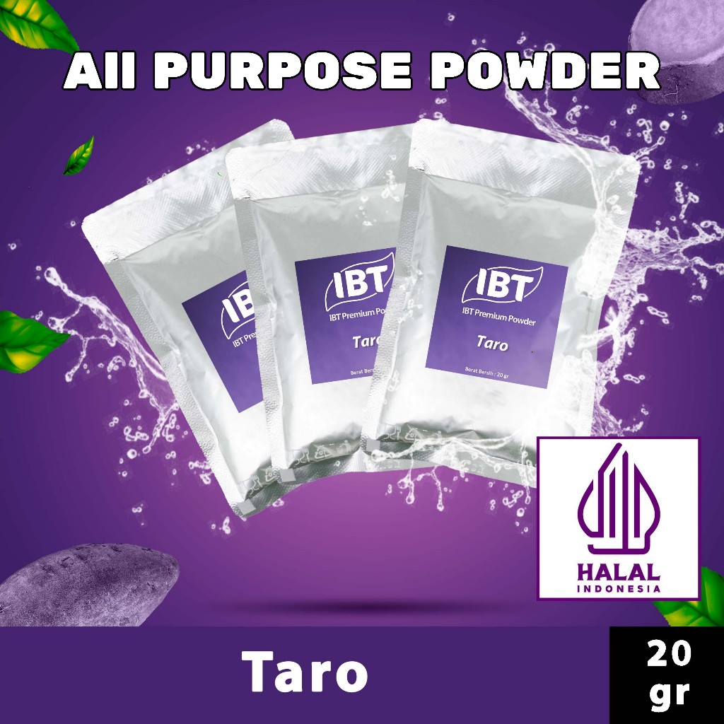 

Bahan Minuman Bubuk Rasa Taro. Talas Ungu IBT Premium Powder Sachet