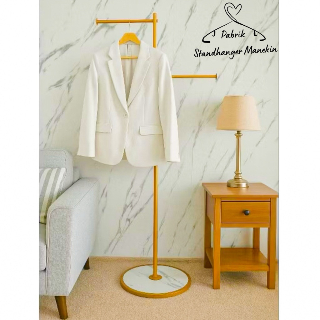 StandHanger 2 Arah Gold // Gawang Baju butik gold // StandHanger baju mewah // Gawang gantung Baju G