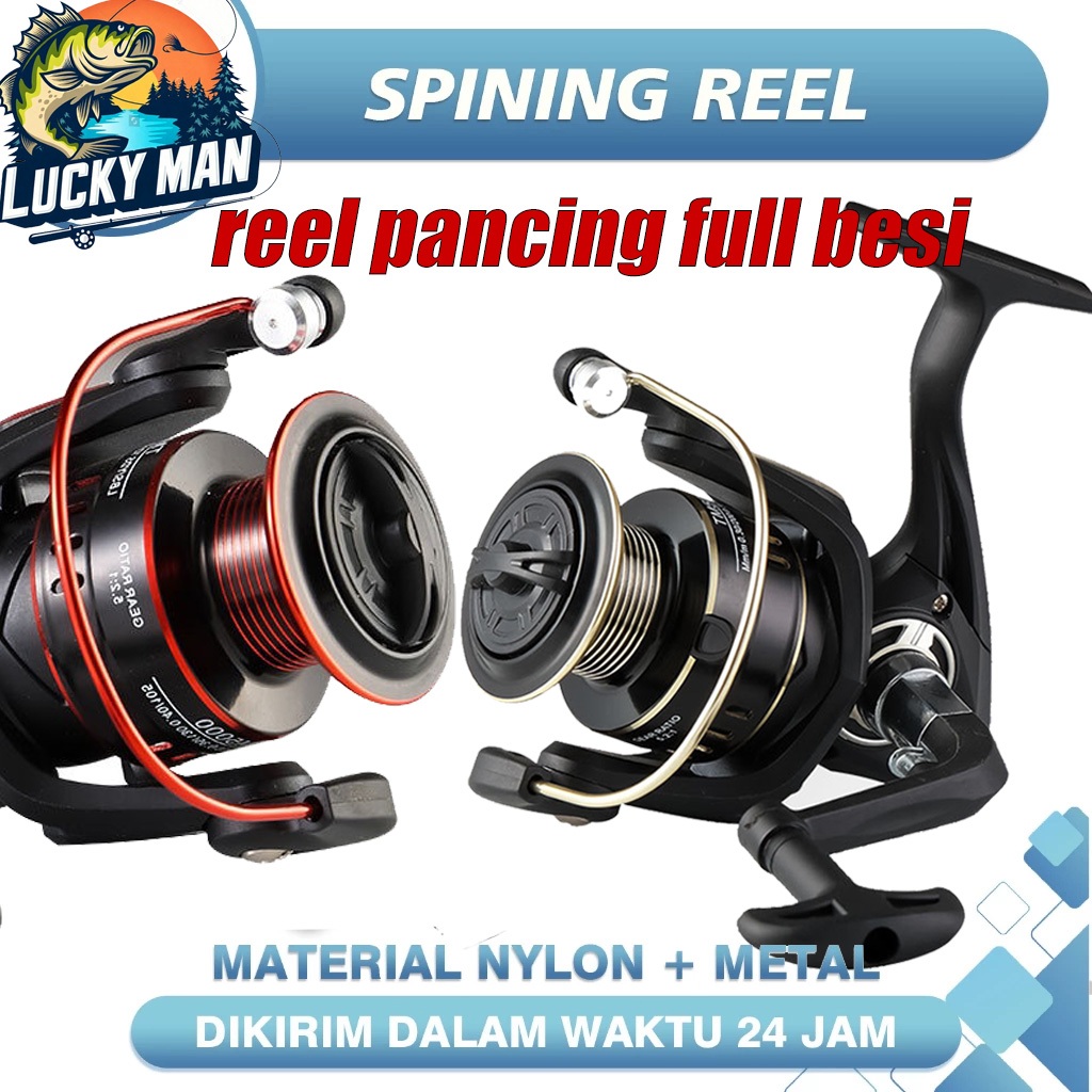 LUCKY MAN reel pancing 2000-5000 reel pancing full besi MAX DRAG 15KG katrol pancing full besi